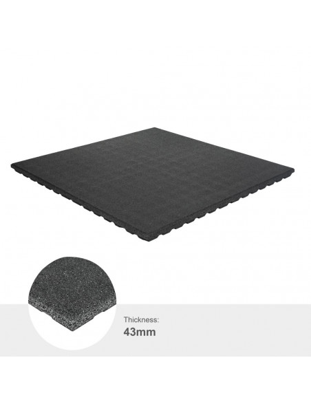StockZ Fitness Tiles Standard - 1000x1000x43mm Schwarz